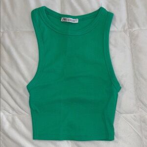 Zara Vibrant Green Sleeveless Top
